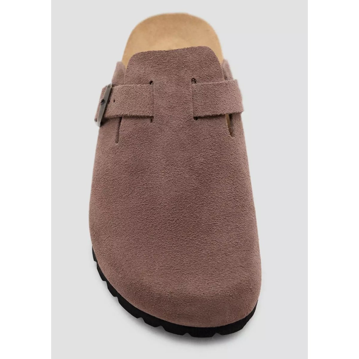 Sabots cuir boucle marron moyen, MANGO TEEN
