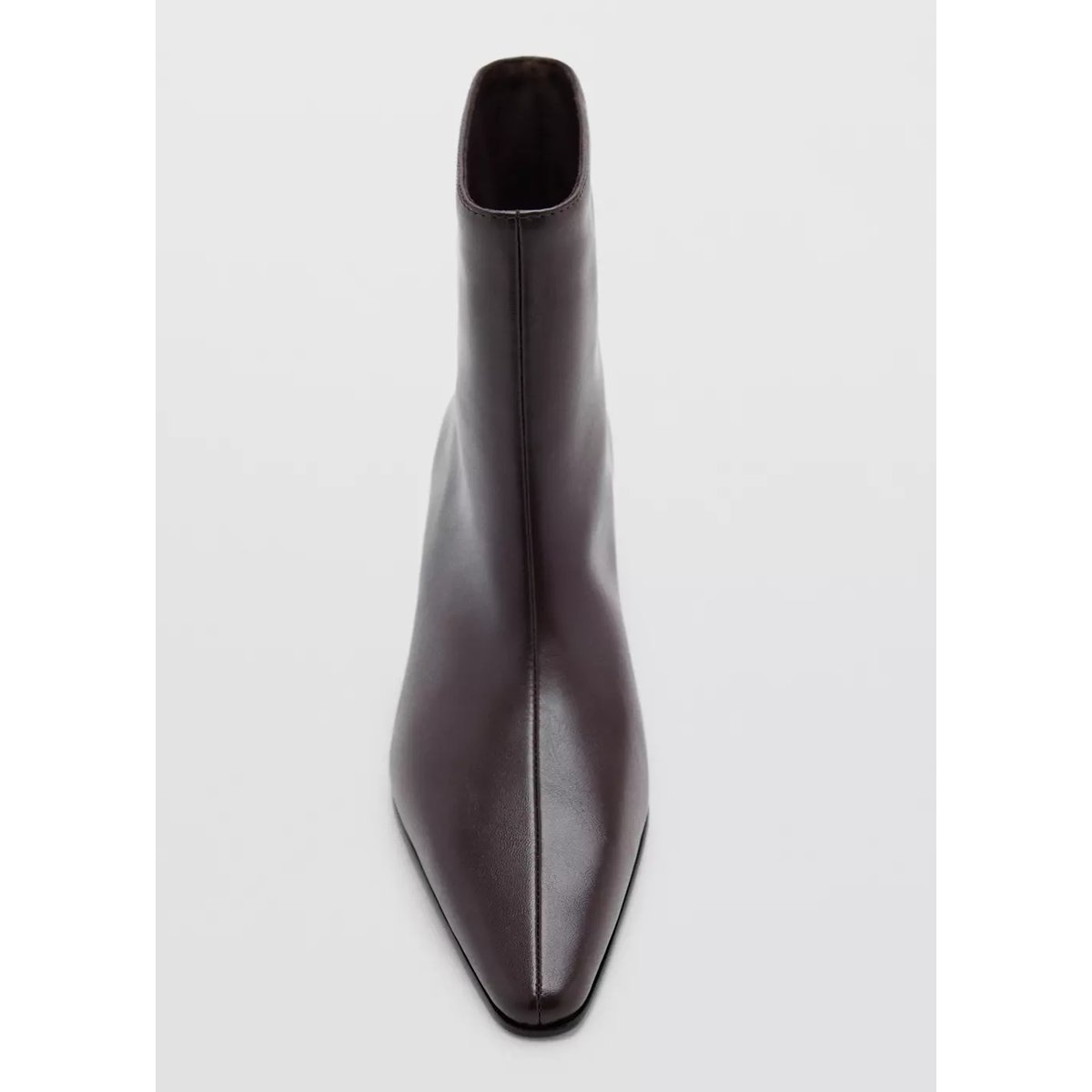 Bottines pointues à talon chocolat, MANGO