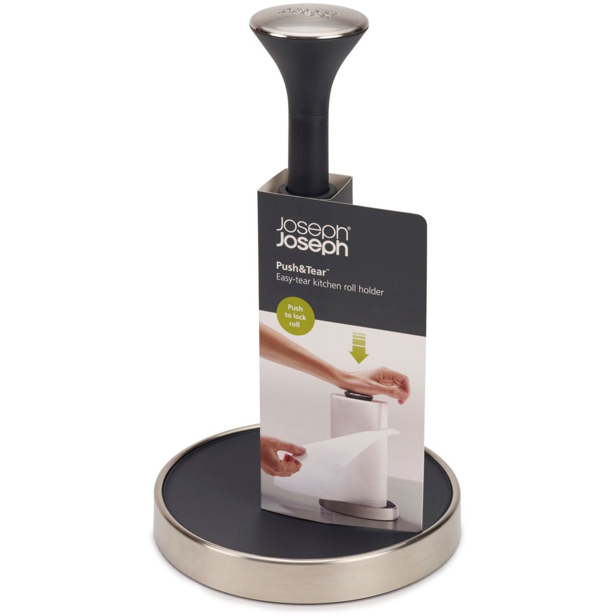 Distributeur essuie-tout PUSH&TEAR ROULEAU D'ESSUIE TOUT GRIS gris, JOSEPH JOSEPH