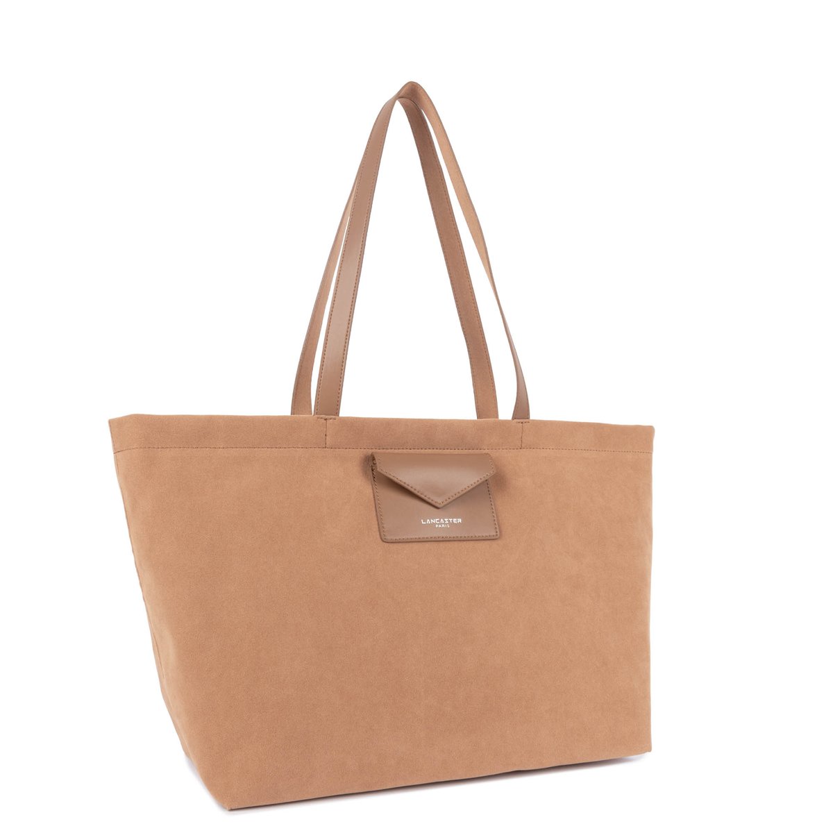 Grand sac cabas épaule SUÉDINE KBA moka, LANCASTER