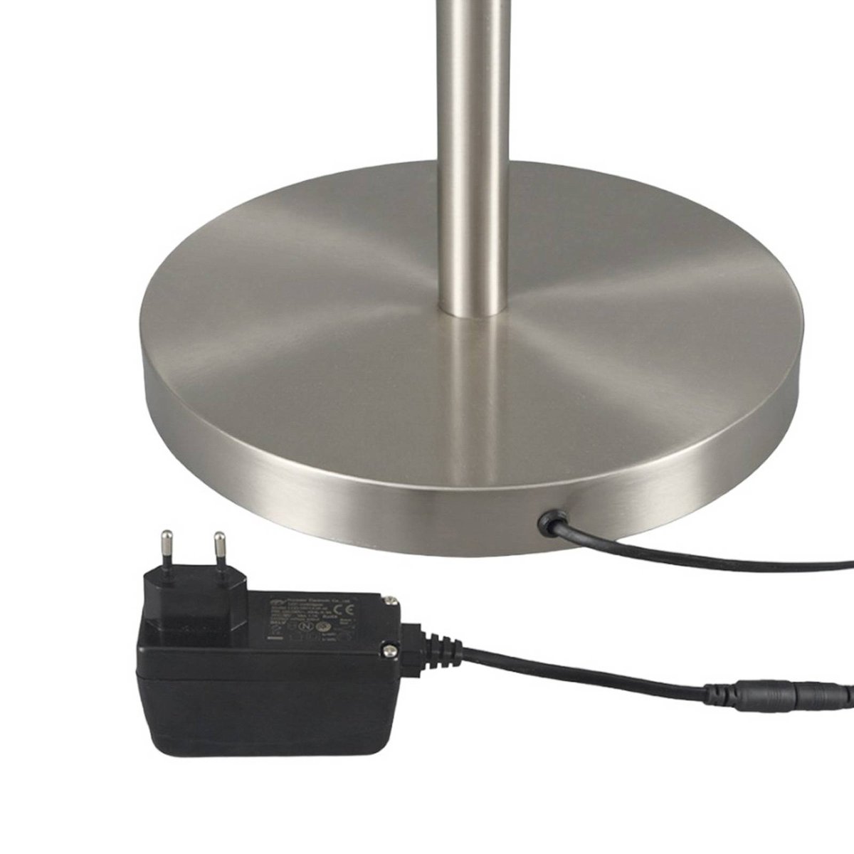 Lampadaire en métal moderneLED, Ragna blanc albâtre, nickel mat, LINDBY