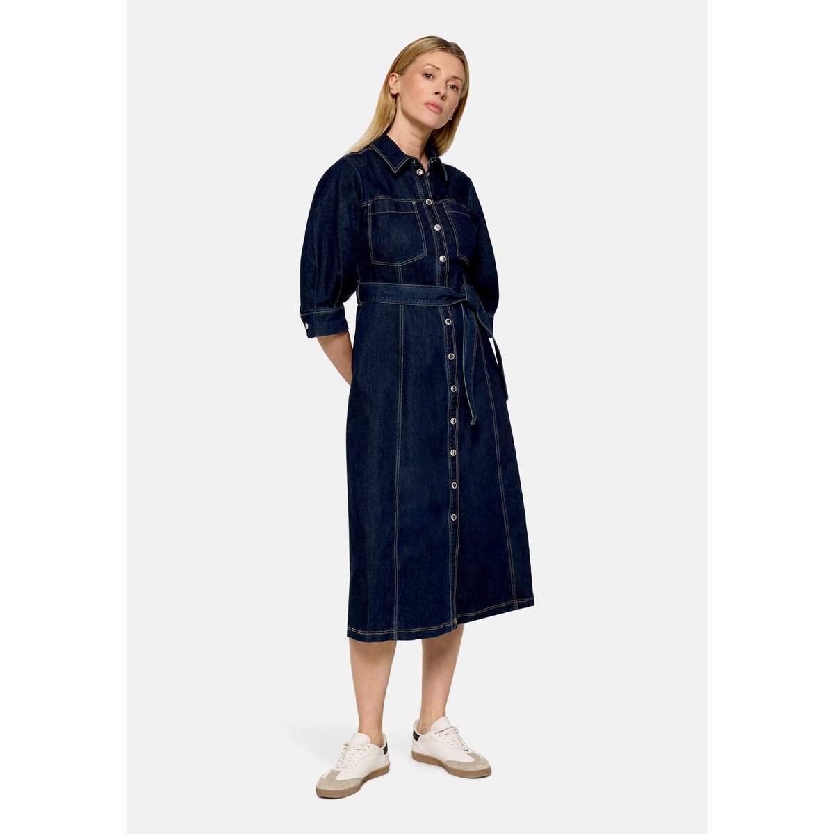 Robe-chemisier à patte de boutonnage dark blue denim, BETTY BARCLAY