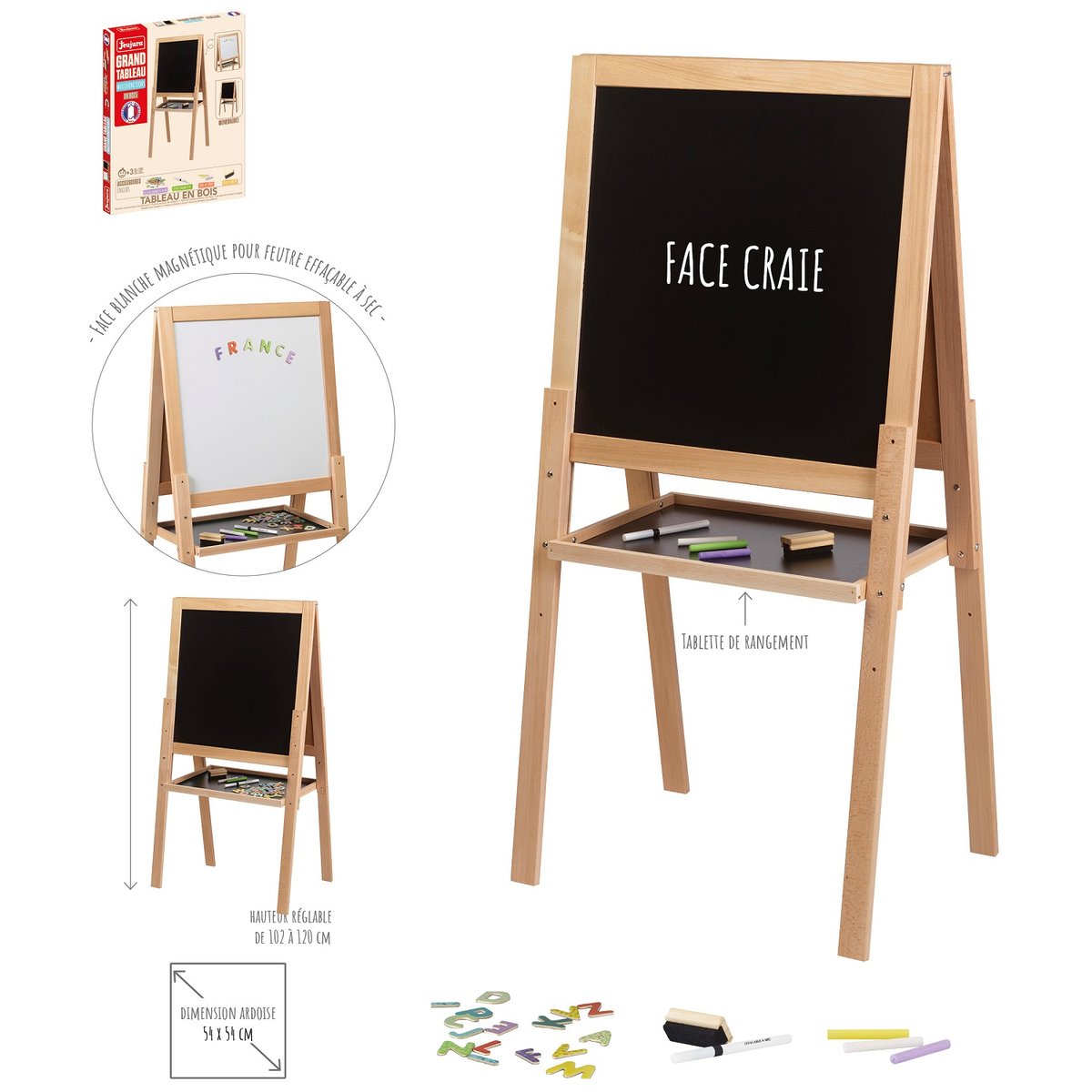 Grand tableau multifonctions en bois beige, JEUJURA