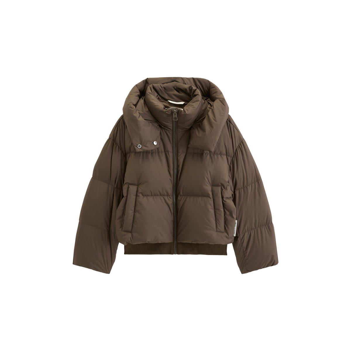 Veste à capuche matelassée en duvet, coupe regular à partir de matériaux recyclés marron, MARC O'POLO