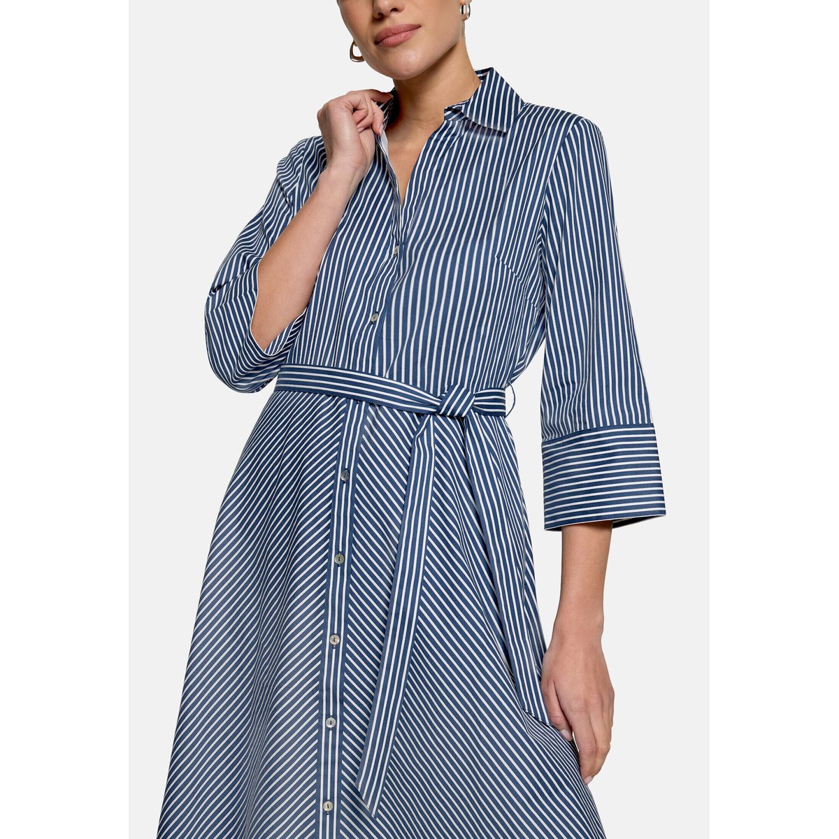 Robe-chemisier à manches 3/4 dark blue/white, ZERO