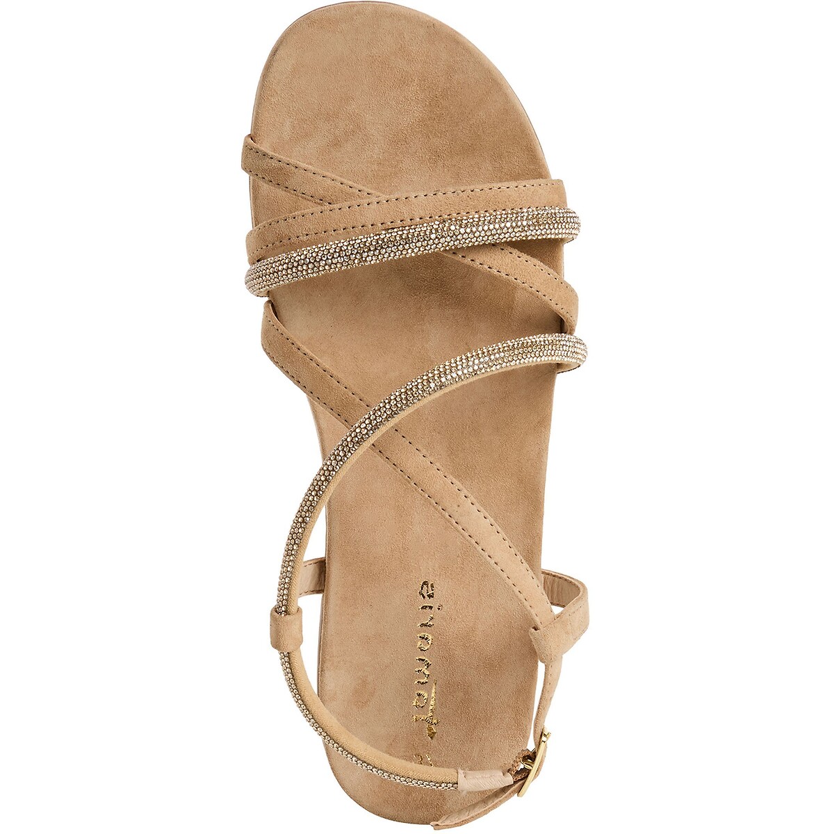 Sandali piatti multi cinturino beige, TAMARIS