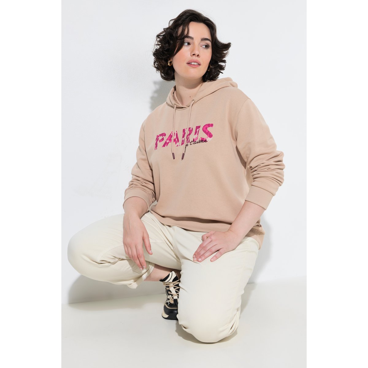 Sweat-shirt à capuche marron clair, ULLA POPKEN