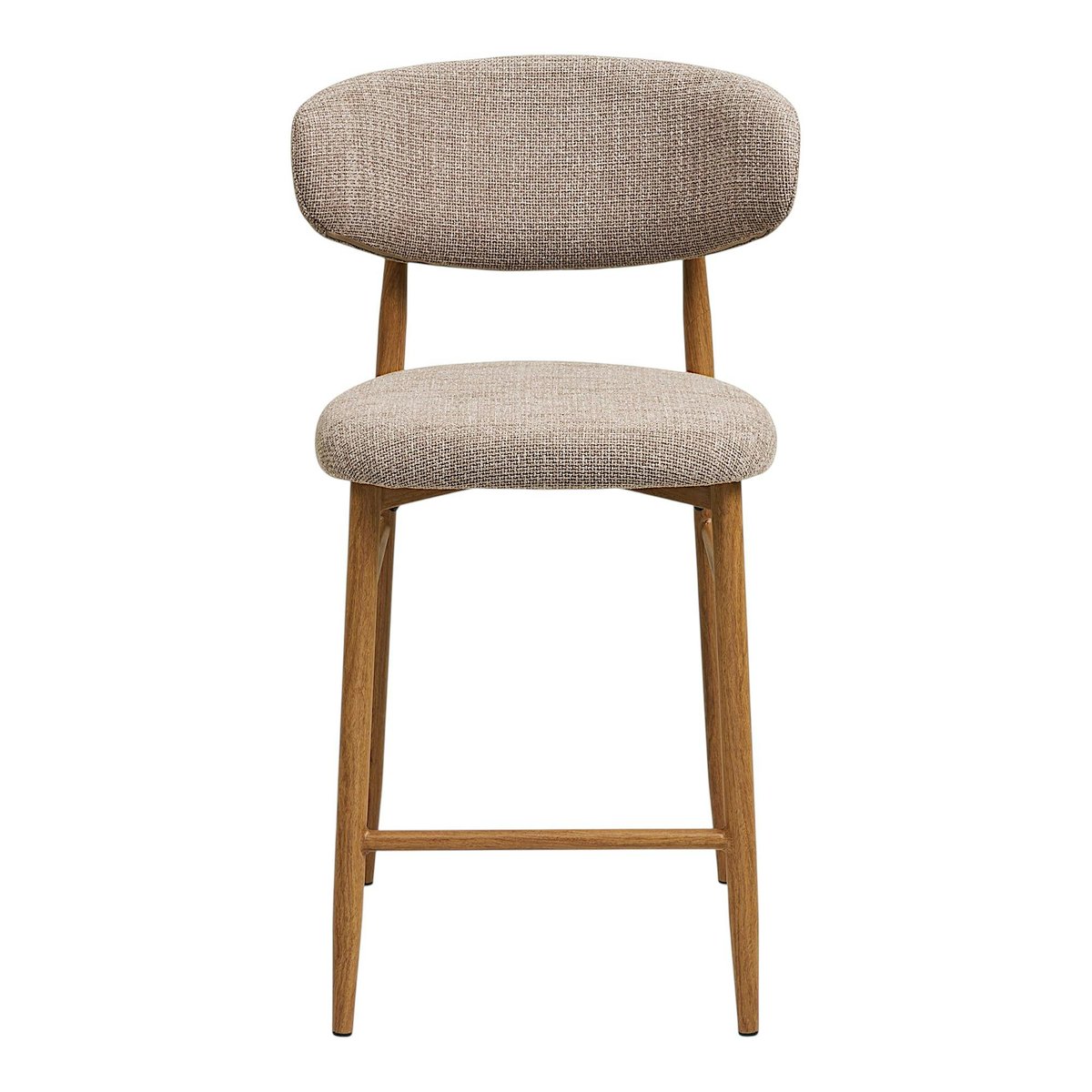 Chaise de bar bois et tissu avec repose-pied (lot de 2) AMSTERDAM bois clair, PIER IMPORT