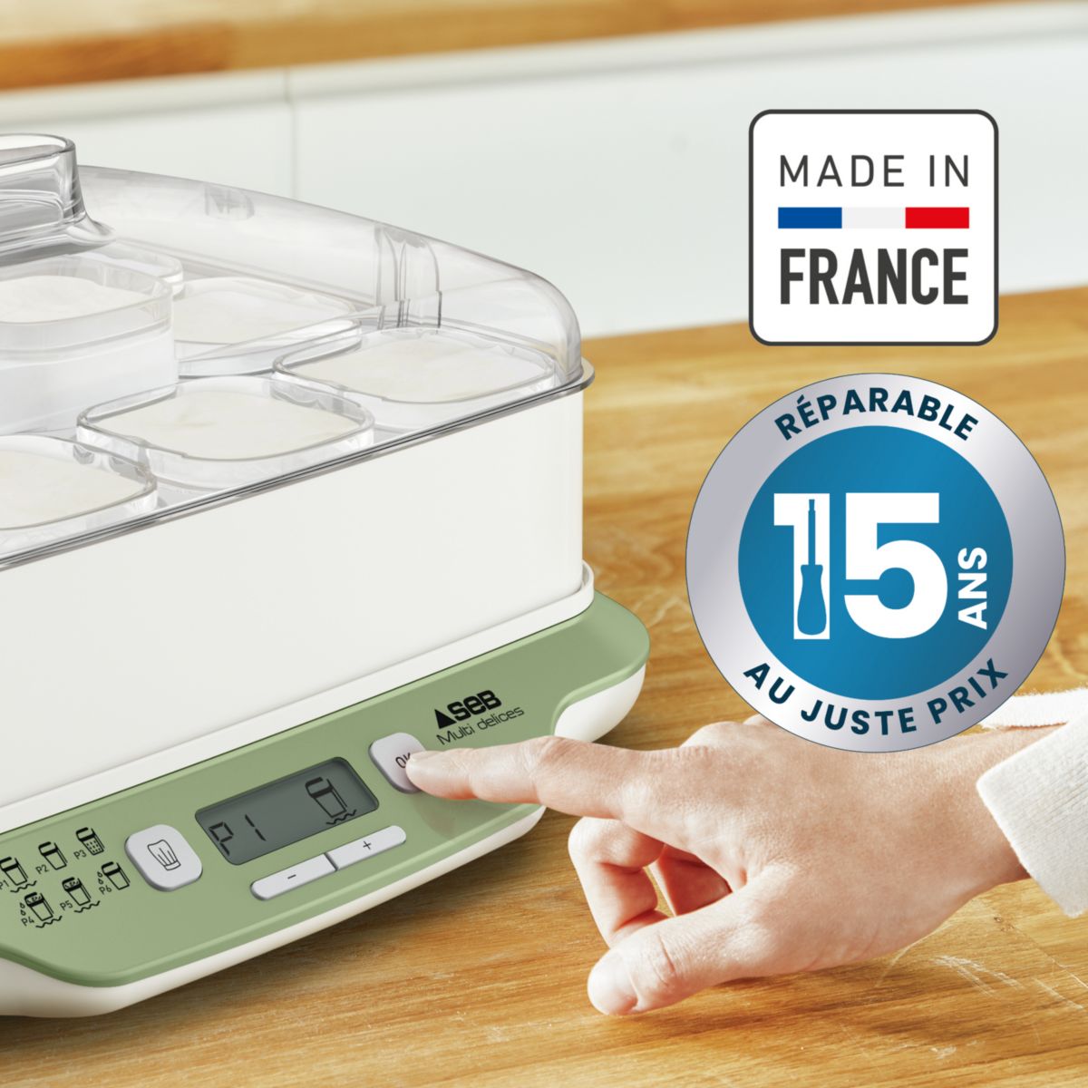 Yaourtière et fromagère YG660310 MultiDelices Express & Végétal blanc, SEB