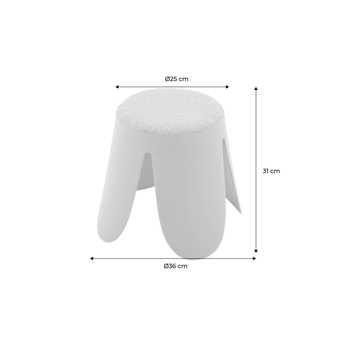 Tabouret empilable enfant bouclette texturée (lot de 2) NIKI KIDS moutarde, SWEEEK