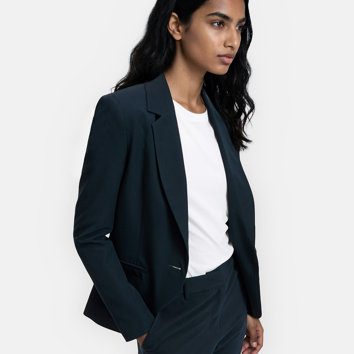 Blazer, corte cintado marinho, LA REDOUTE COLLECTIONS