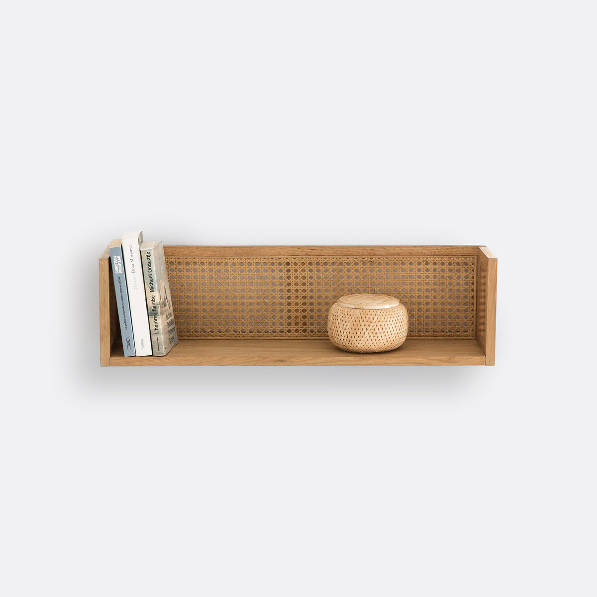 Estantería de pared de roble, chapa de madera y mimbre, Waska roble, LA REDOUTE INTERIEURS