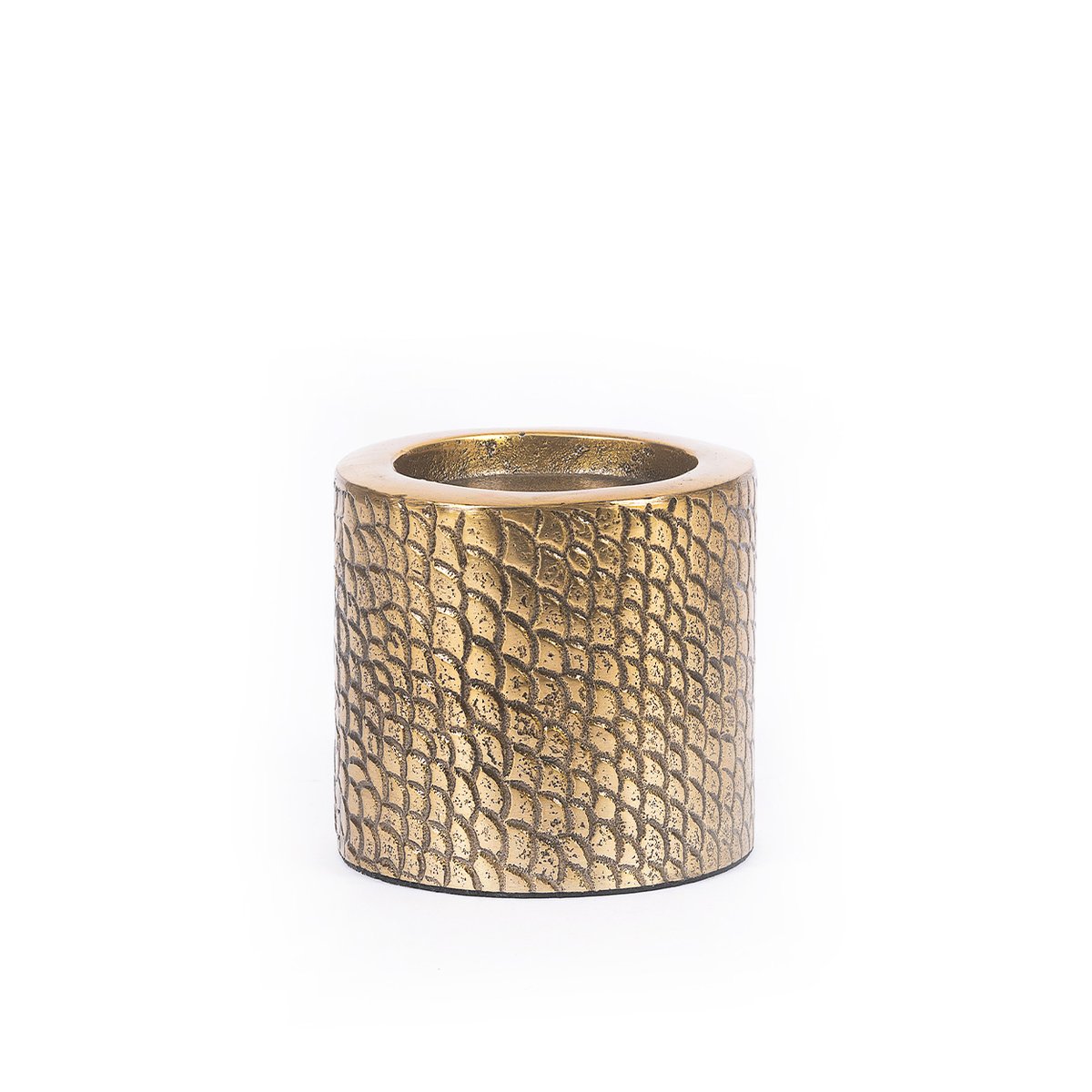 Bougeoir en aluminium CROCO laiton, BAZAR BIZAR