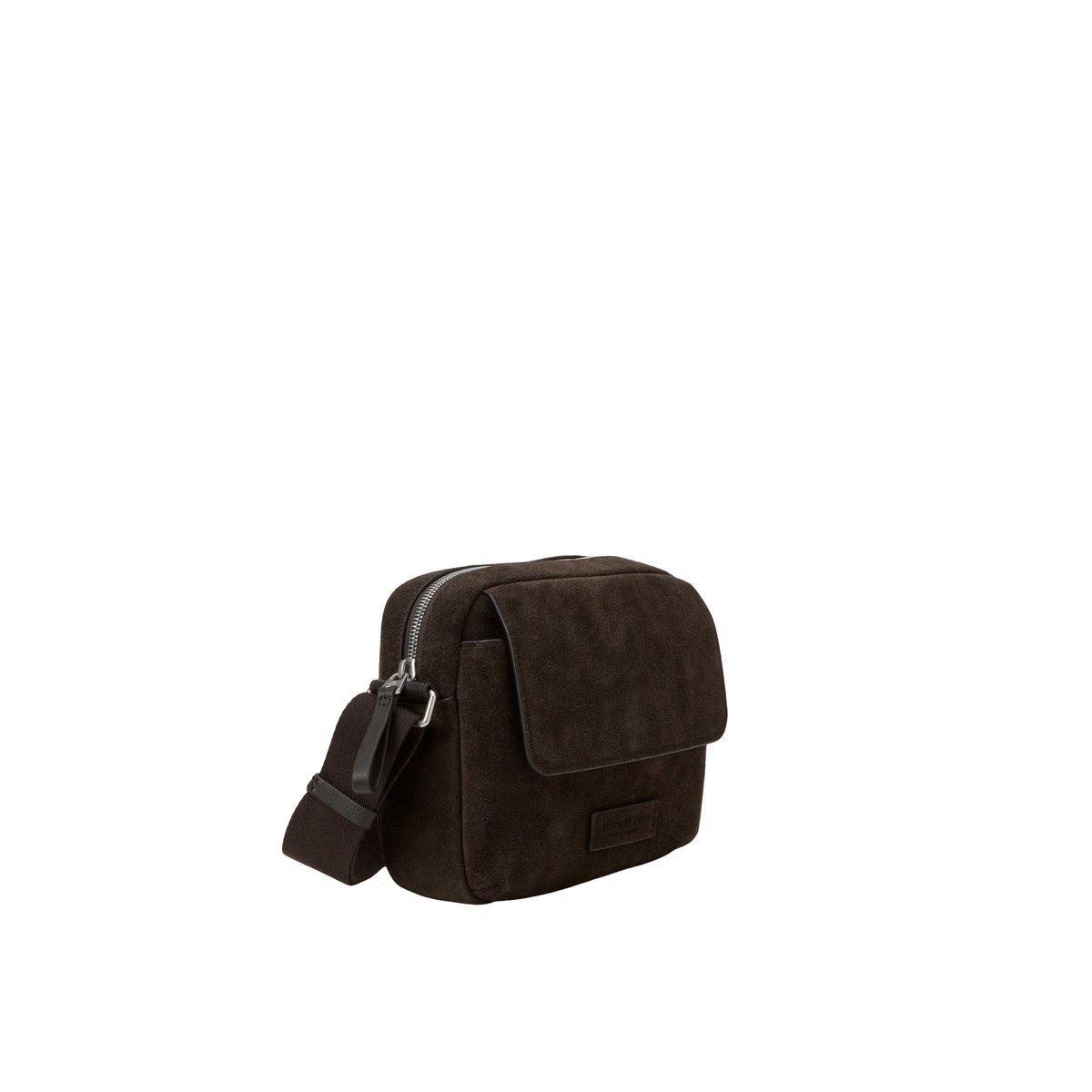 Sac à bandoulière modèle Elvin en cuir velours souple dunkelbraun, MARC O'POLO