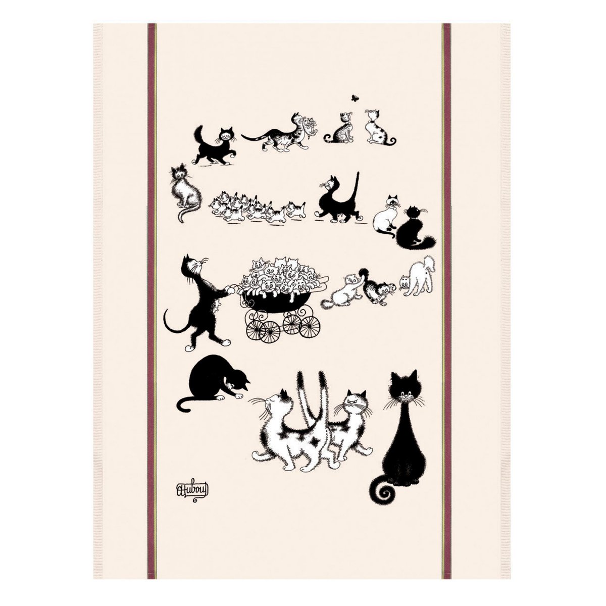 Grand Torchon Dubout Multi-chats ecru, WINKLER