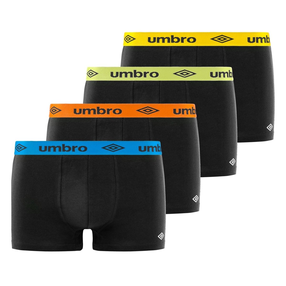 Lot De 4 Boxers Coton Uni noir, UMBRO