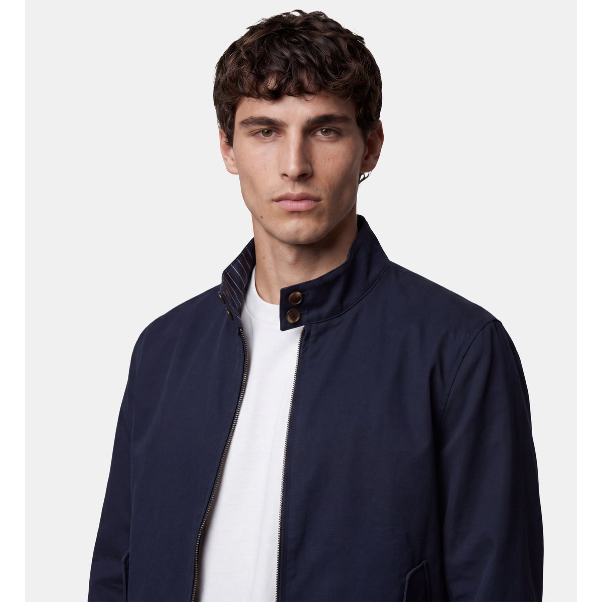 Blouson marton court droit déperlant bleu marine, GALERIES LAFAYETTE