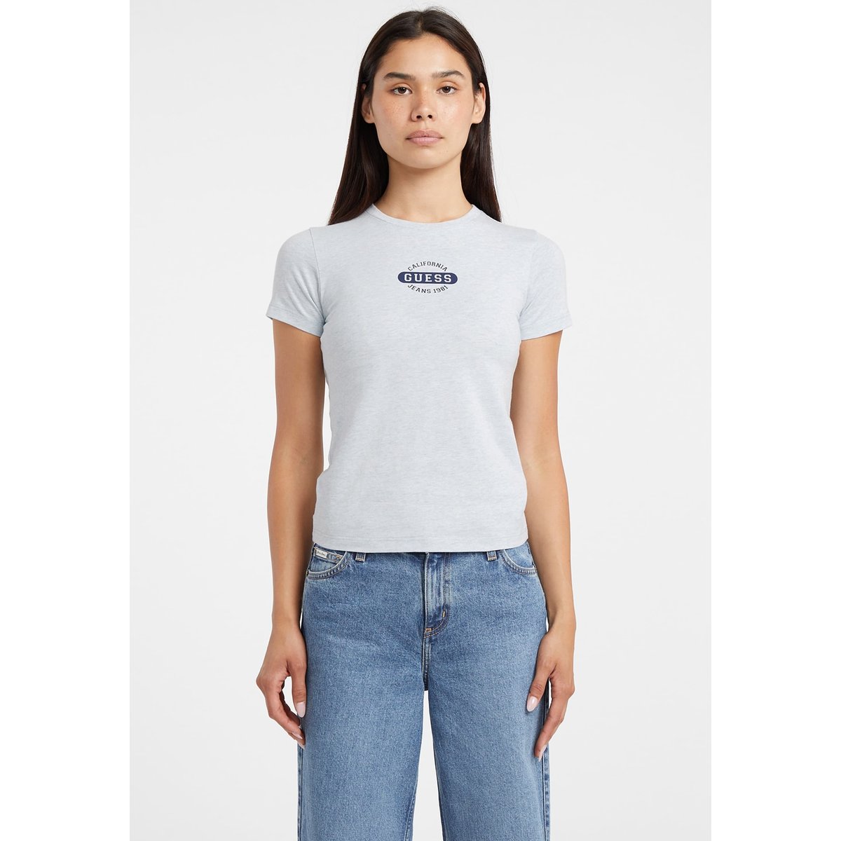 T-Shirt Avec Logo Imprimé bleu, GUESS JEANS