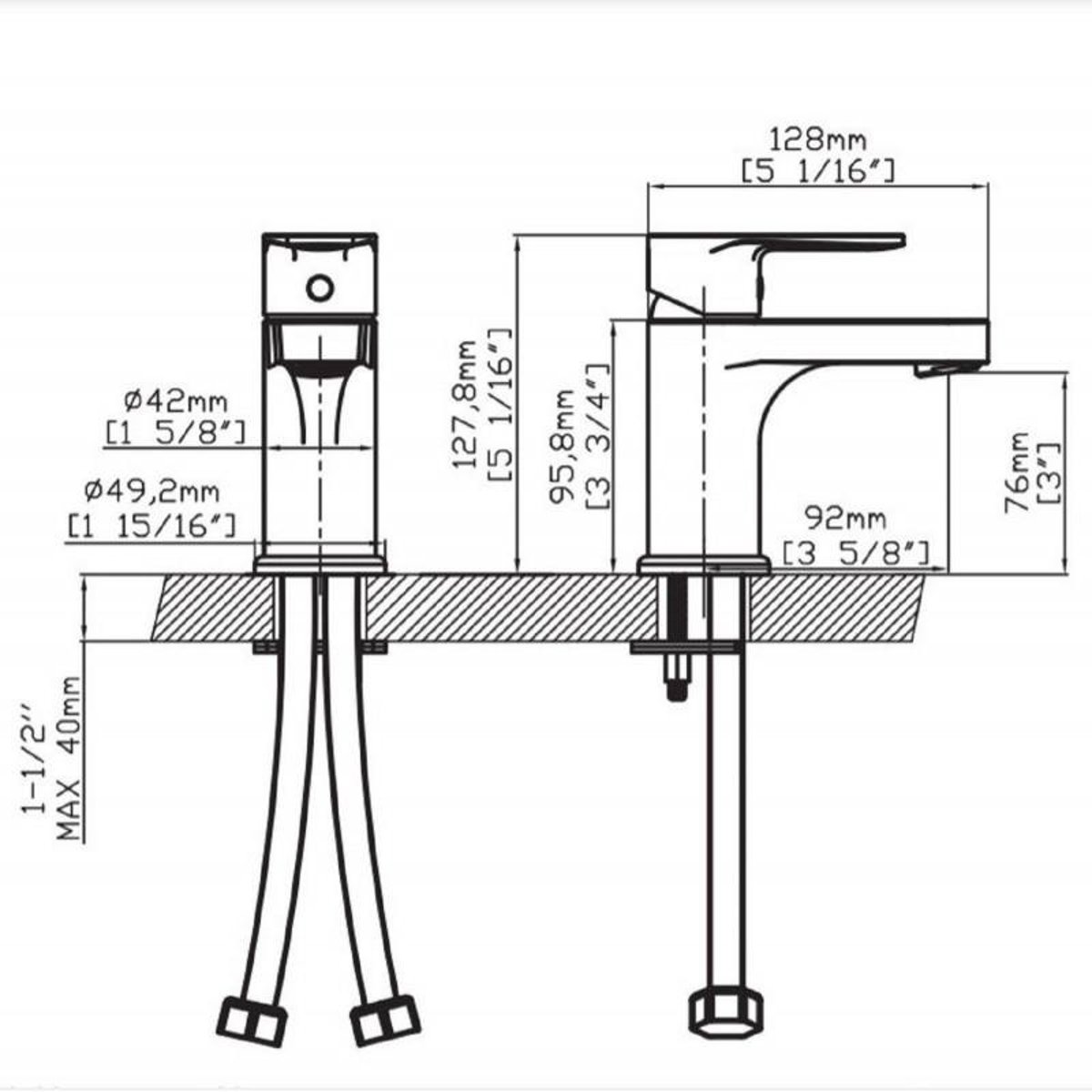 Robinet lave-mains mitigeur chaud froid Grifo blanc, MOB IN