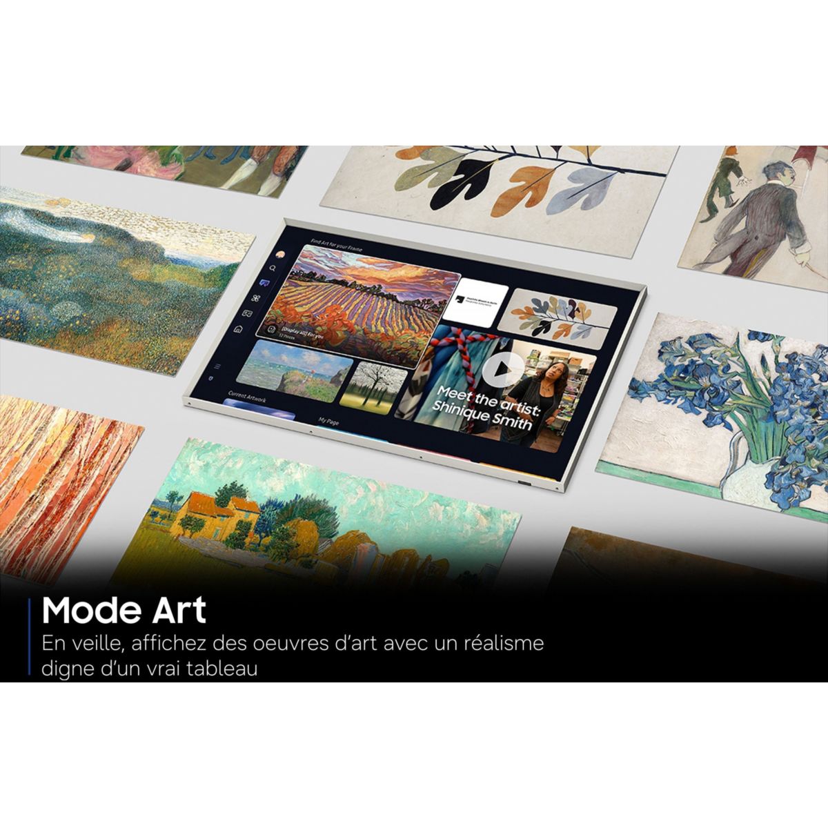 TV QLED The Frame TQ65LS03HA (2026) 65" (163 cm) 4K - Mode art (effet tableau), boîtier déporté, anti-reflet couleur unique, SAMSUNG