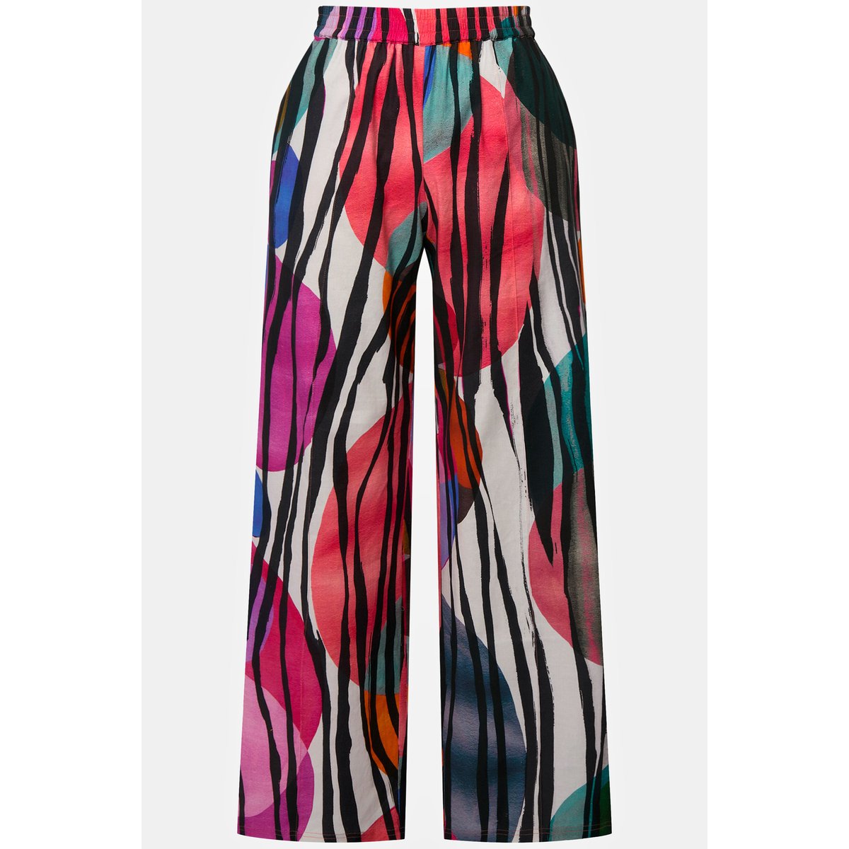 Pantalon en lin mélangé. Pli blanc neige, ULLA POPKEN