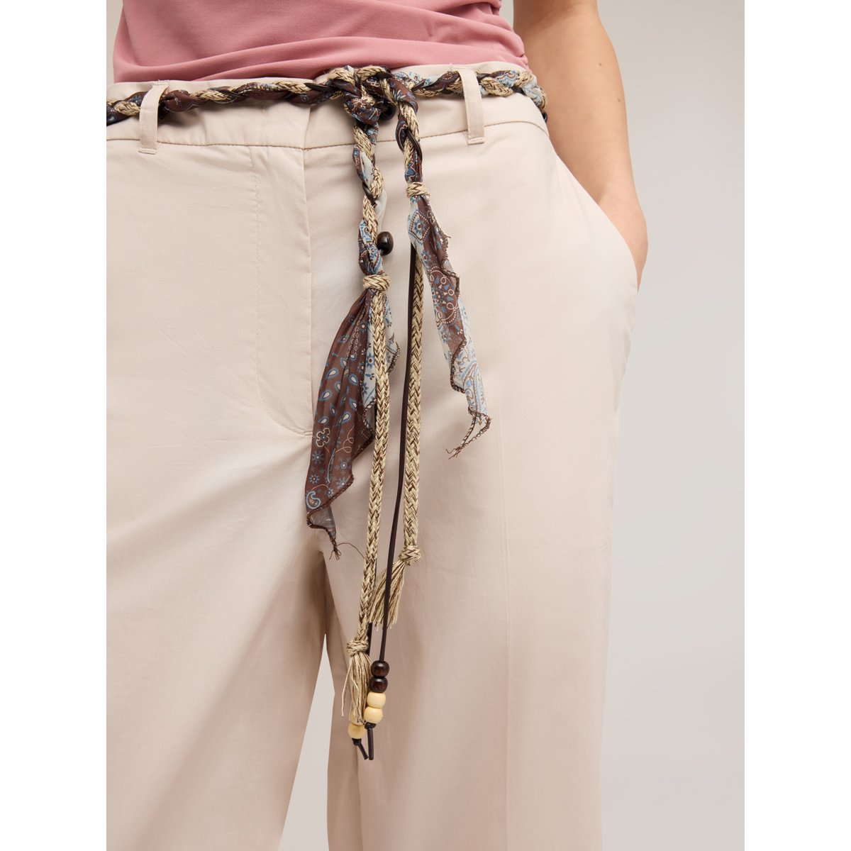Pantalon palazzo avec ceinture. beige, MOTIVI