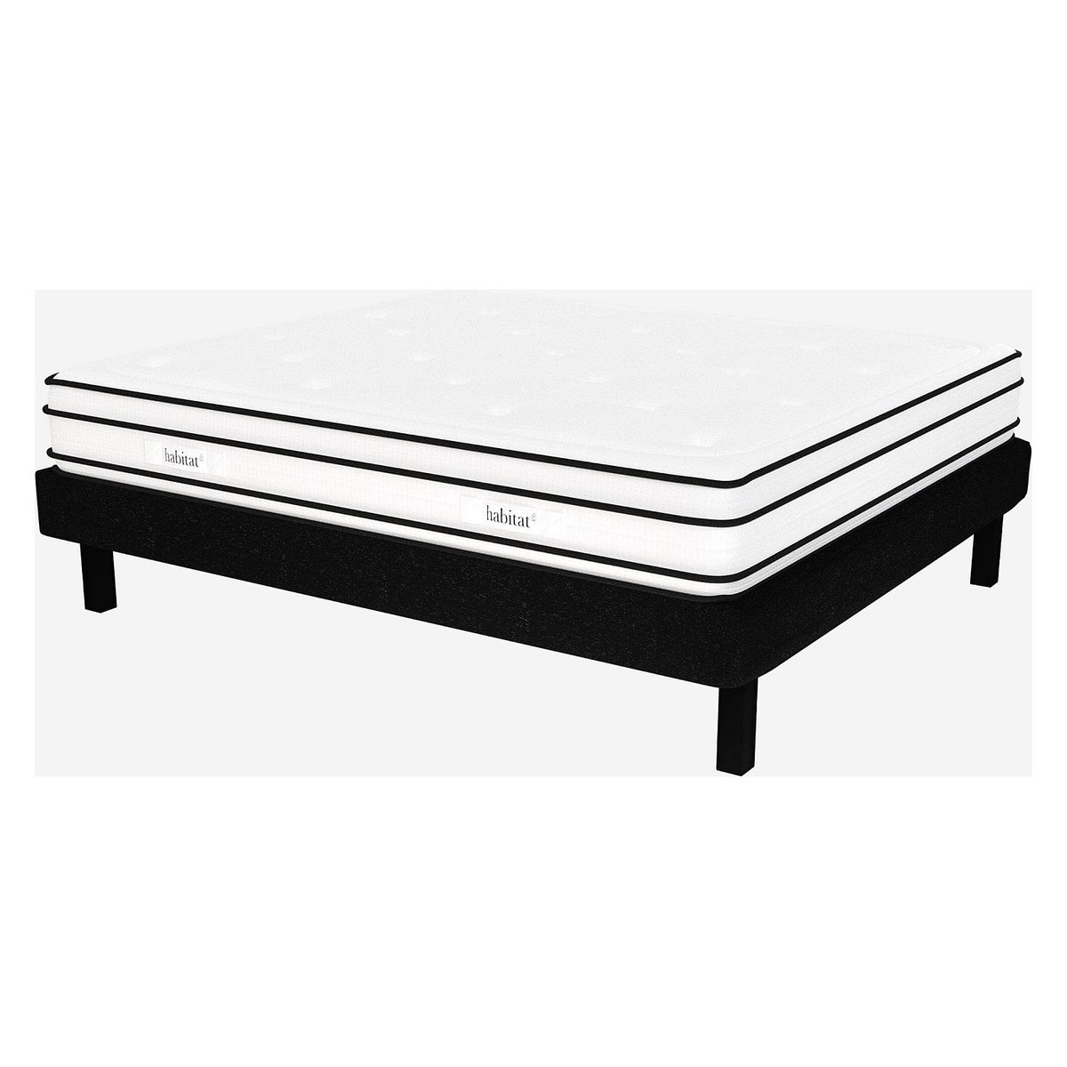 Matelas hybride ressorts ensachés et mousse en mémoire de forme DREAM HYBRIDE blanc, HABITAT
