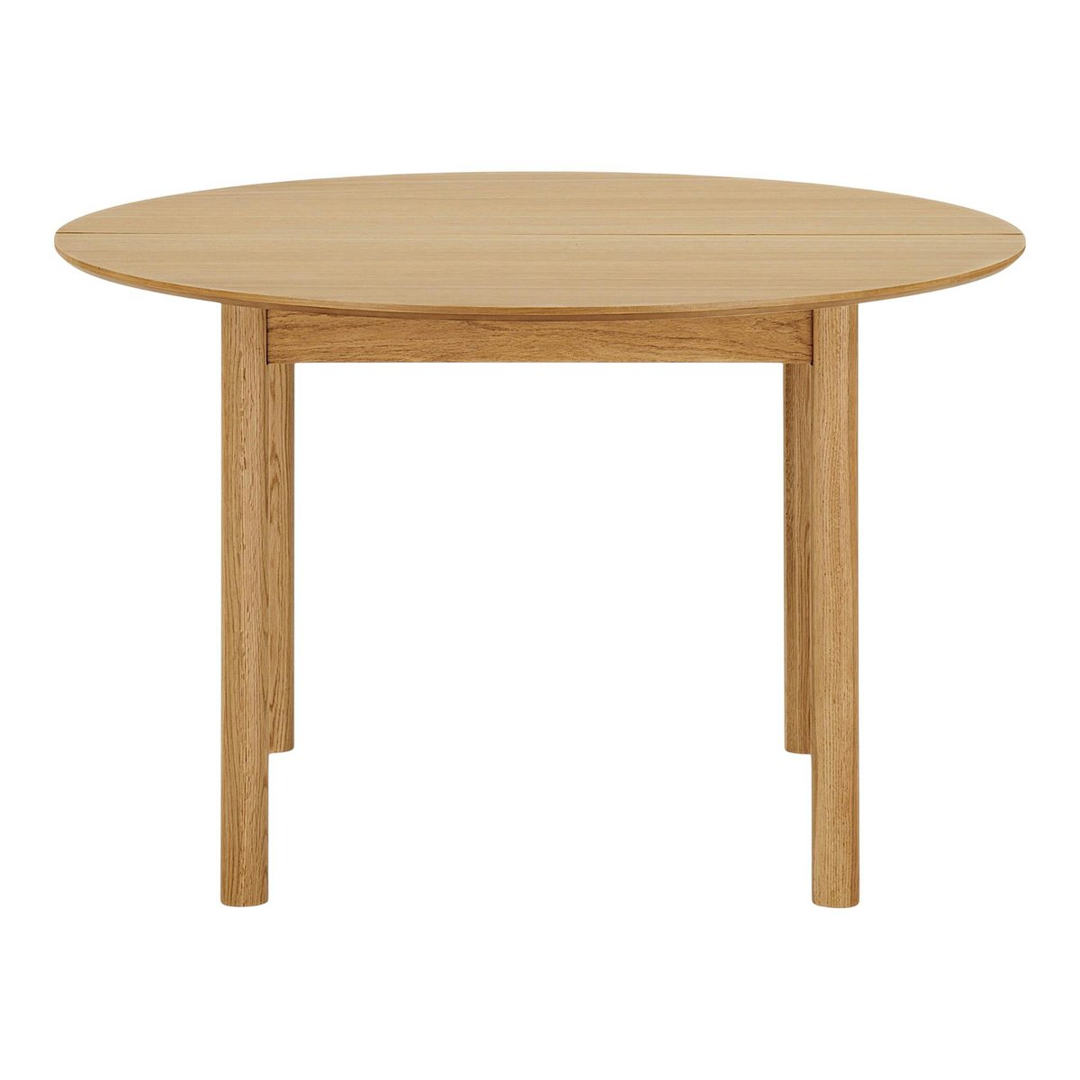 Table ronde placage bois de chêne ø120 + 2 rallonges TARAZ bois naturel, PIER IMPORT