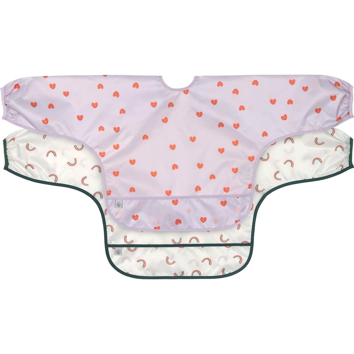 Lot de 2 bavoirs lilas, rouge, LASSIG