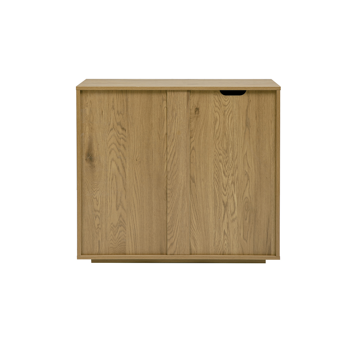 Commode finition bois foncé noyer 3 tiroirs L90 cm LOTHAIRE chêne clair, MILIBOO