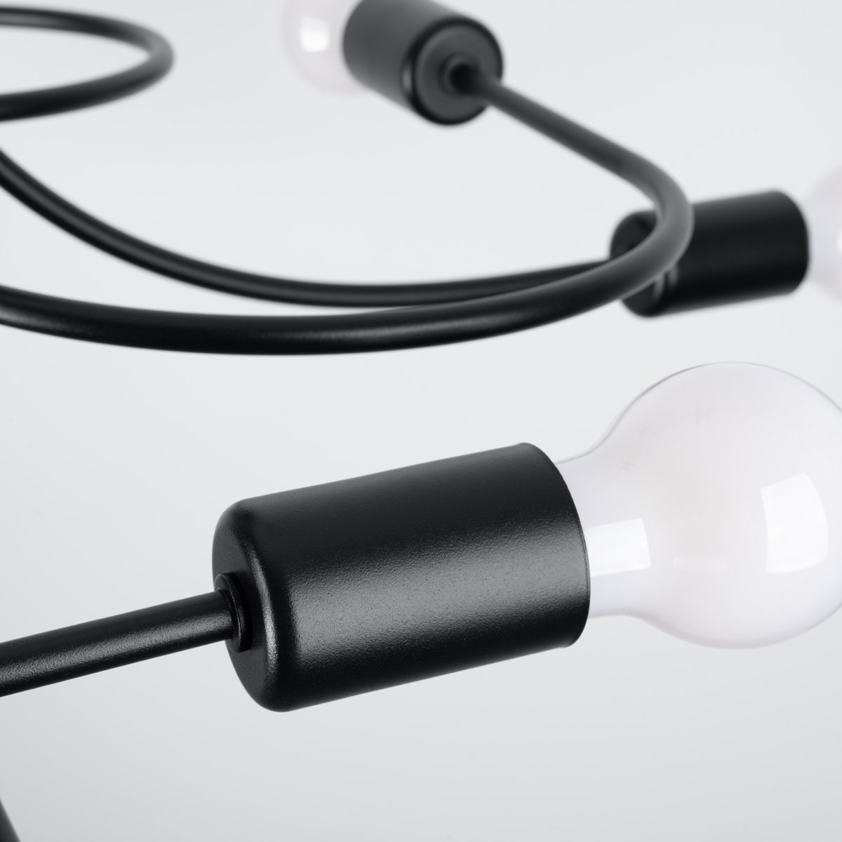 Suspension Acier Noir E27 8 Levar noir, EDEN