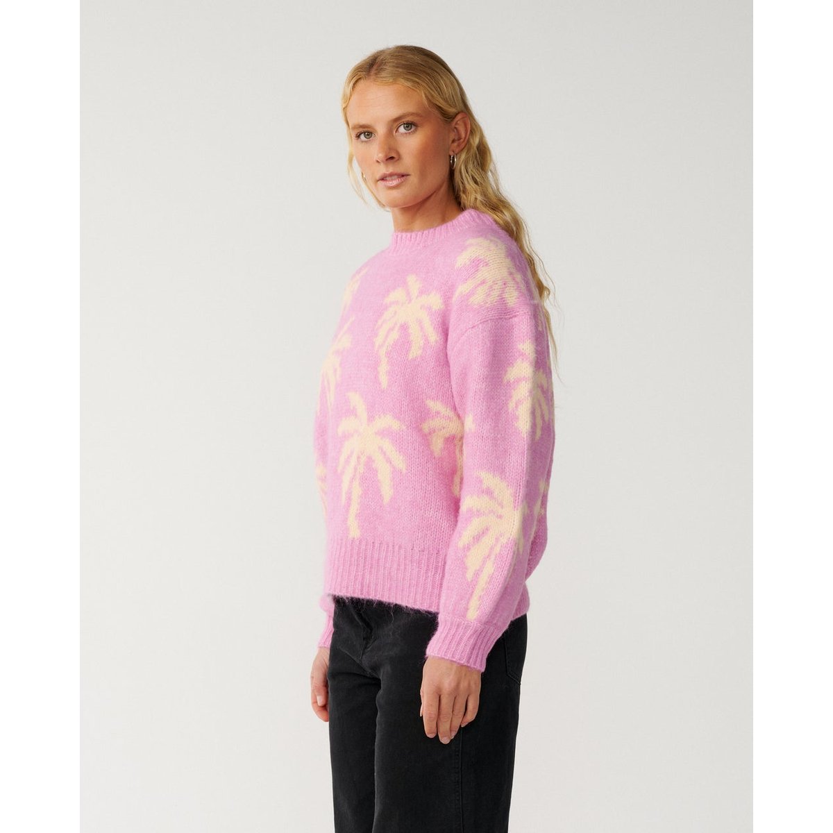 Pull col rond RETRO SWELLPALM Jacquard lilac, RIP CURL