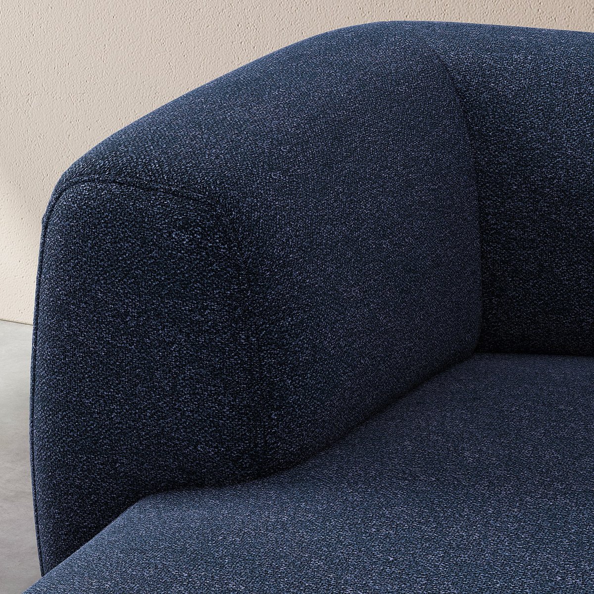 Canapé d'angle gauche en tissu texturé AUSTIN bleu nuit, HABITAT