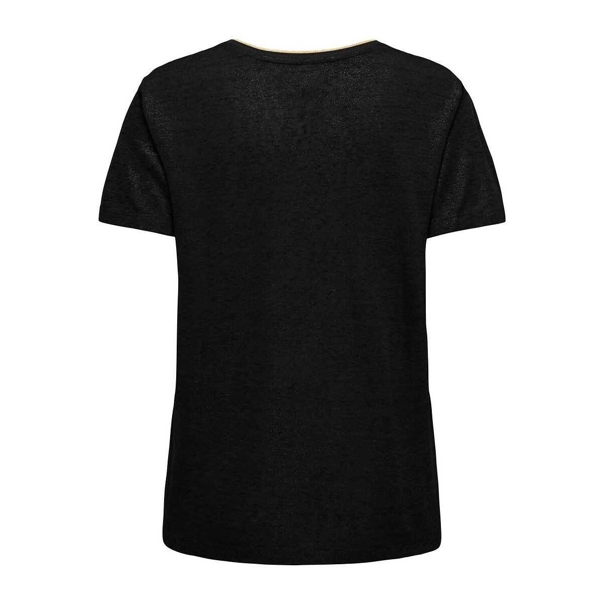 T-shirt con scollo a V nero , ONLY