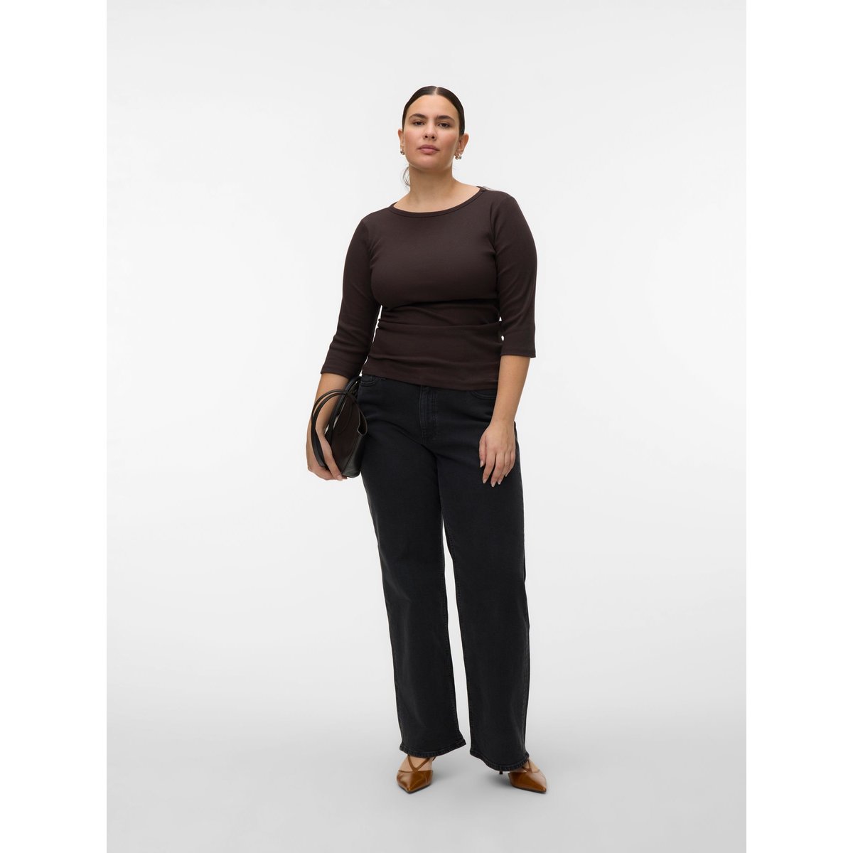 Jean À Coupe Large black denim, VERO MODA