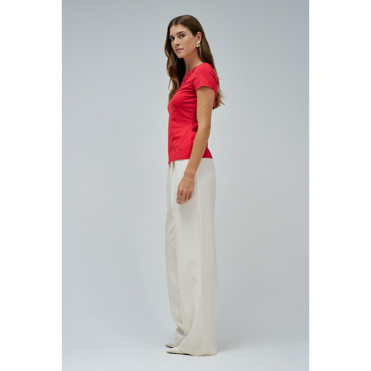 T-SHIRT AVEC BRODERIE rouge, SALSA JEANS