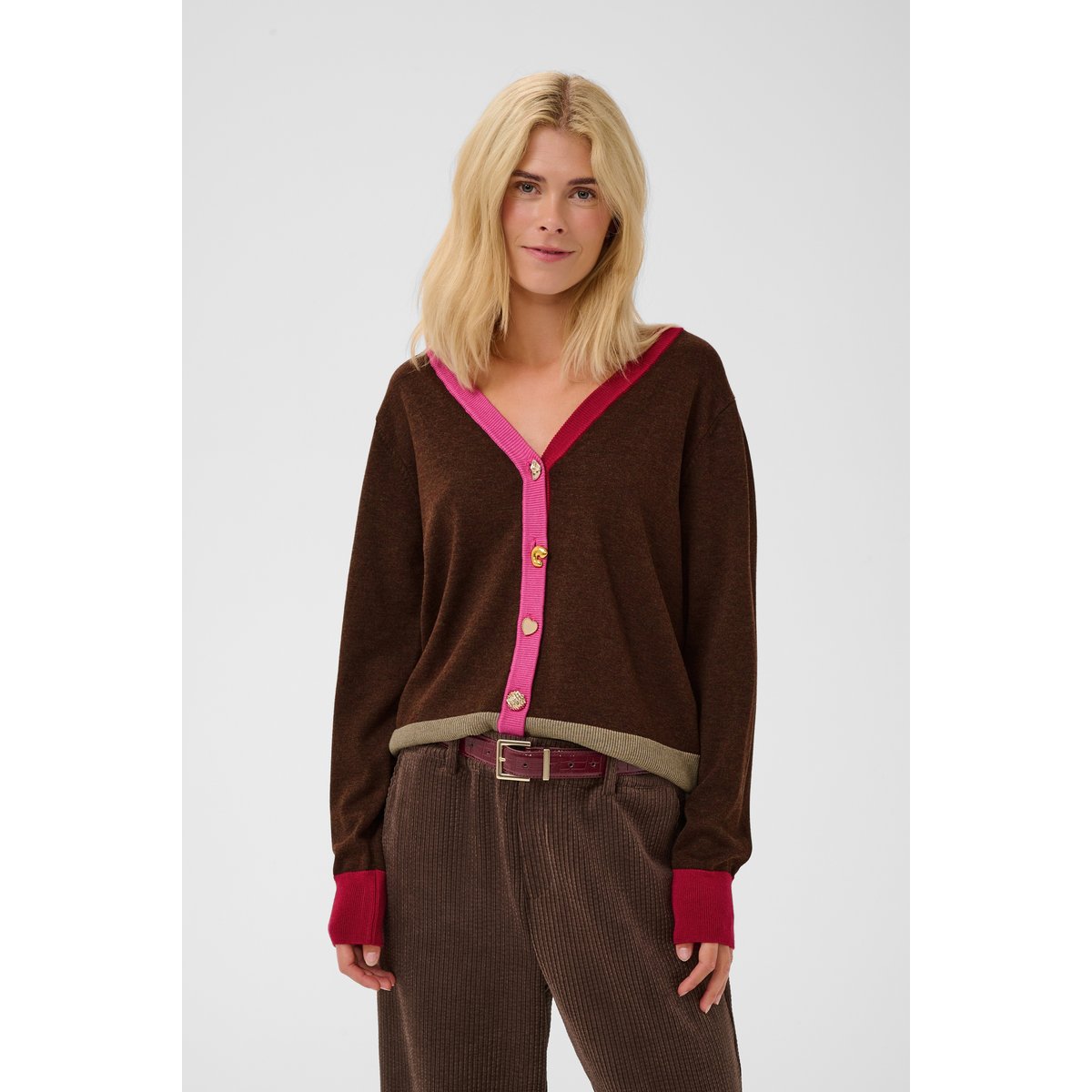 Pullover tricoté marron coffee bean melange, CULTURE