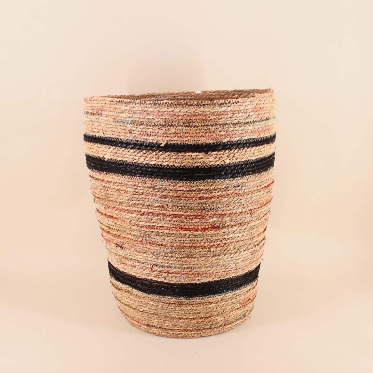 Panier haut en fibres naturelles 40x51cm beige, ORNAMI