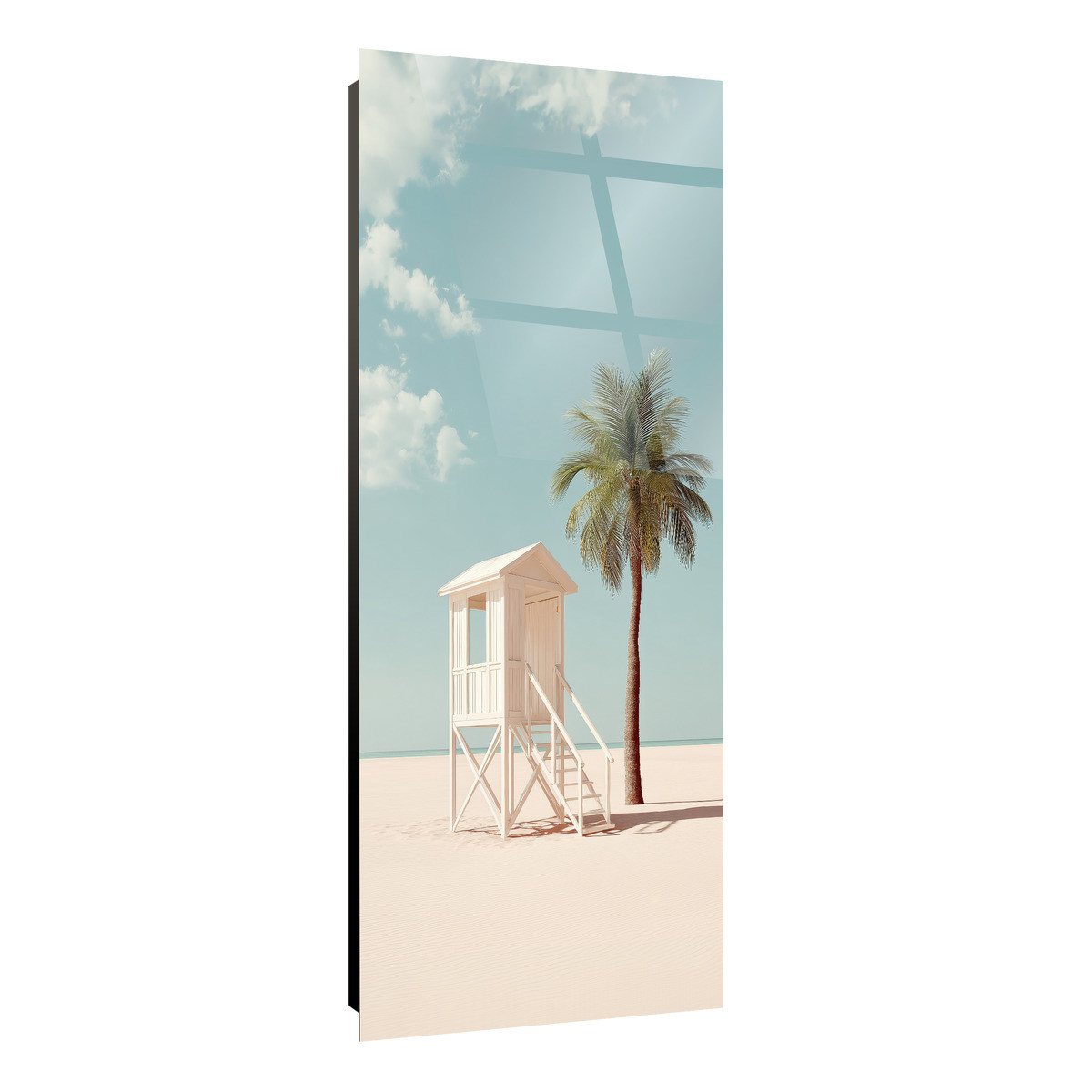 Tableau Sur Verre Synthétique Cabane Sur La Plage PLAGE tableau en verre synthétique, CEANOTHE
