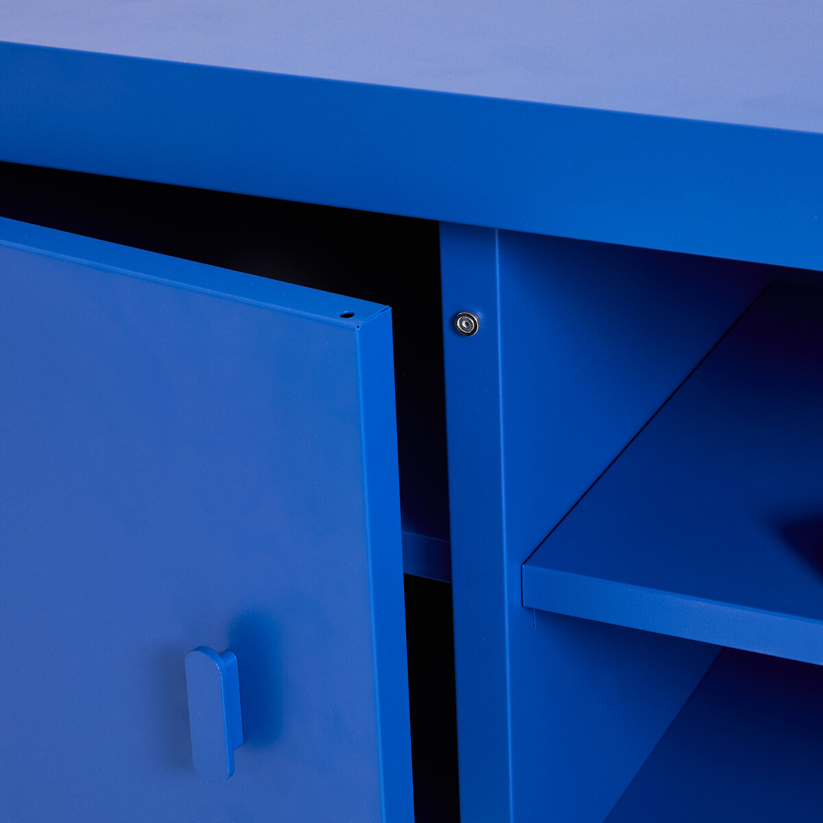 Meuble TV en métal acier, largeur 180 cm, LIVONA bleu, LA REDOUTE INTERIEURS