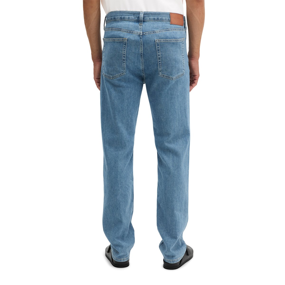 Jeans modèle Kalmo droit en coton bio mélangé bleu moyen, MARC O'POLO