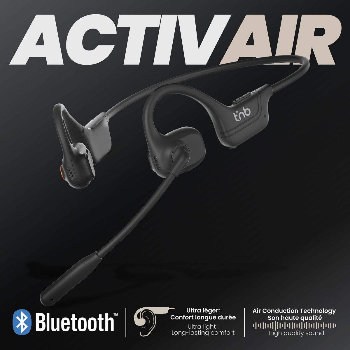 Micro-casque ACTIVAIR Air Conduction couleur unique, TNB