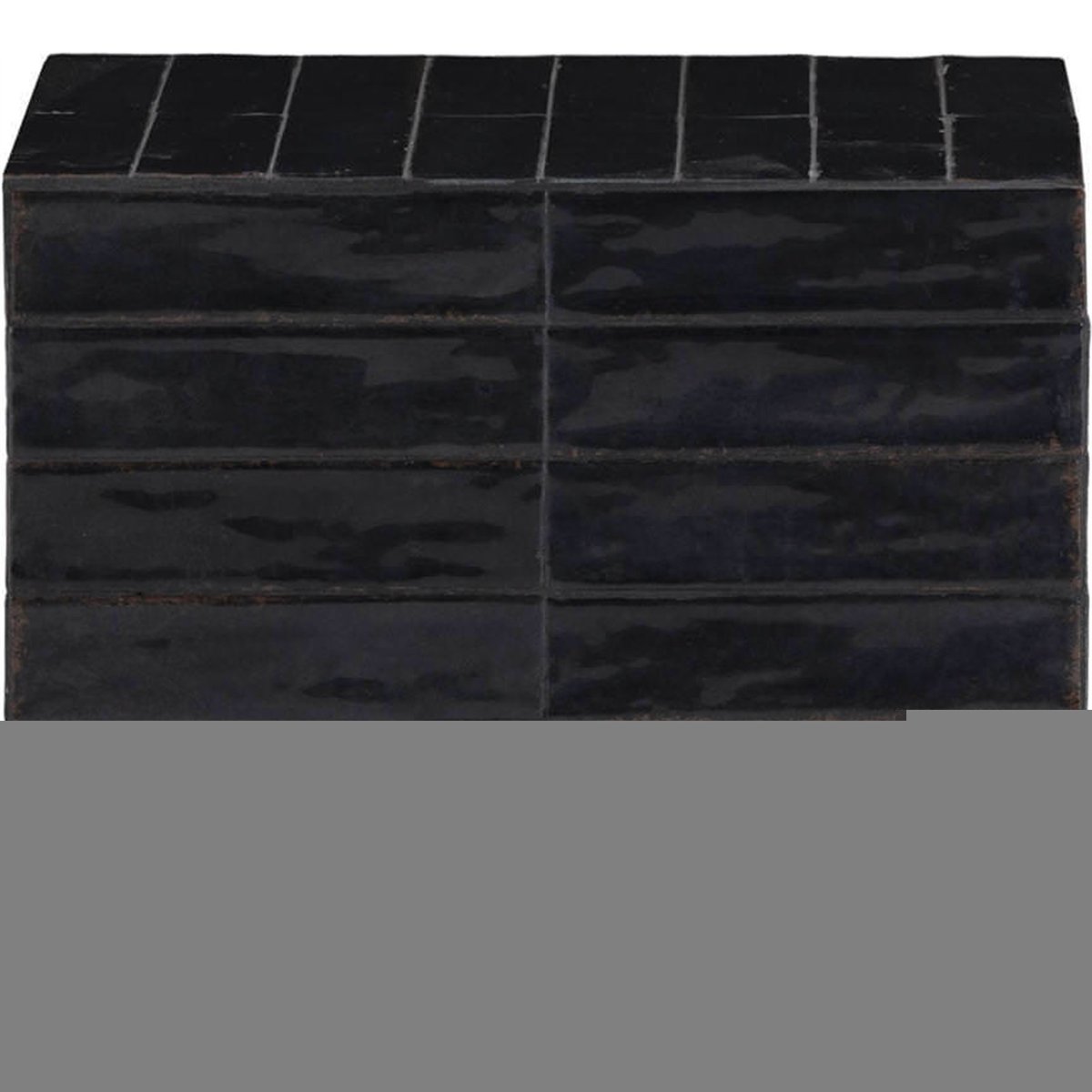 Table d'appoint céramique relief géométrique noir, RECOLLECTION