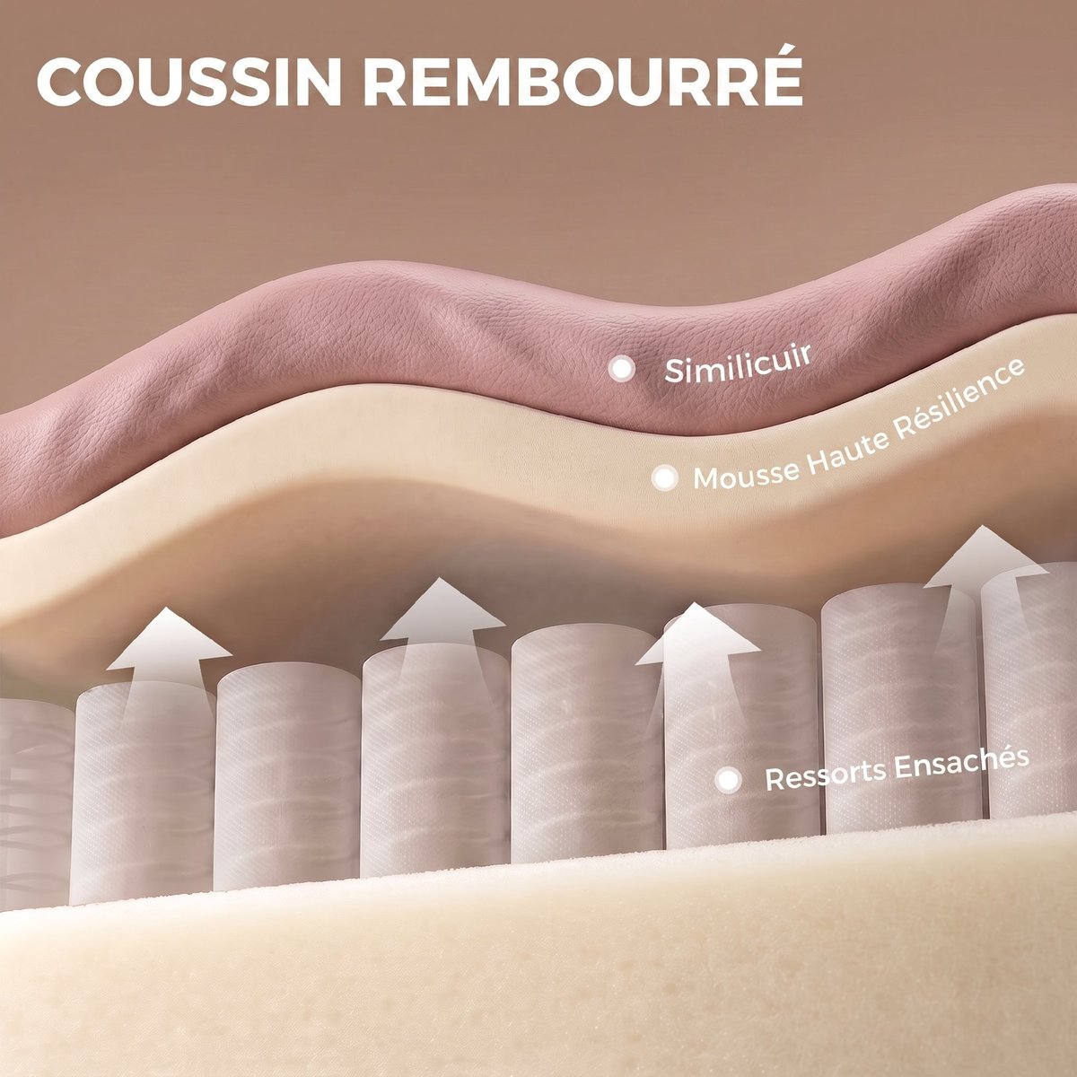 Chaise de bureau Cuir synthétique adapté aux rose, HOMCOM
