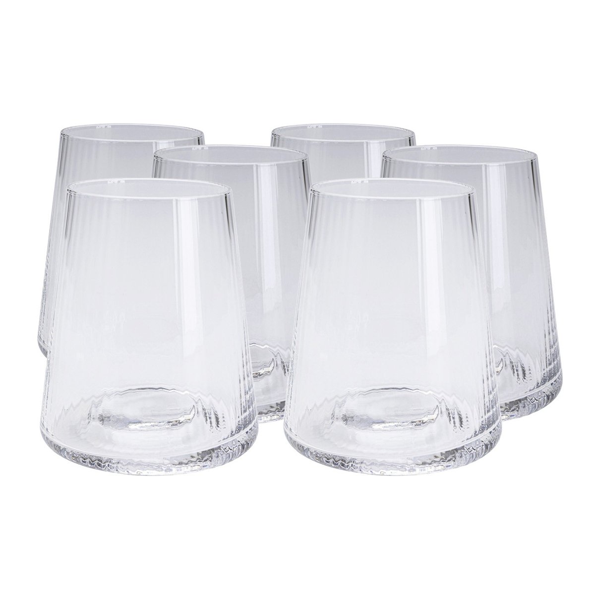 Lot de 6 verres à eau, RIFFLE transparent, KARE DESIGN