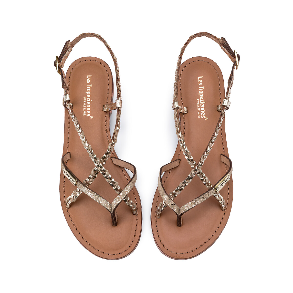 Sandales Cuir Monatres or, LES TROPEZIENNES PAR M.BELARBI