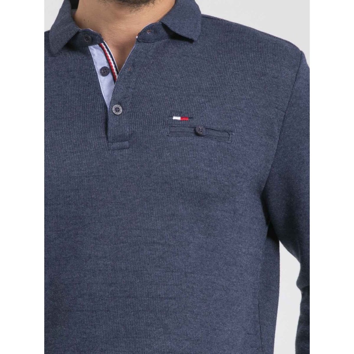 Pull Fin Col Polo Wamitol bleu marine, RITCHIE