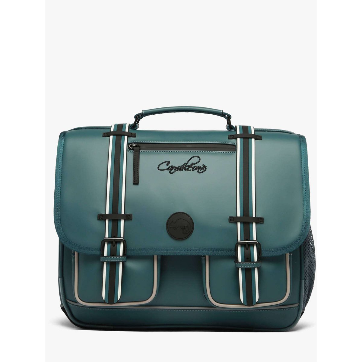 Cartable 3 compartiments blue grey stripe, CAMELEON