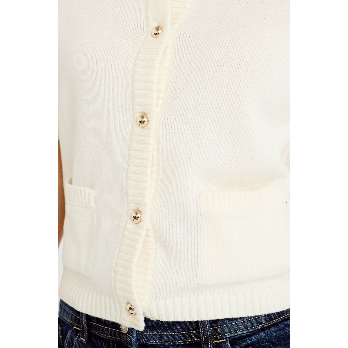 Gilet manches courtes ecru, CACHE CACHE