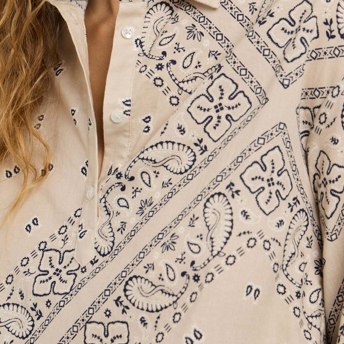 Blouse À Imprimé Bandana beige malté, PEPE JEANS